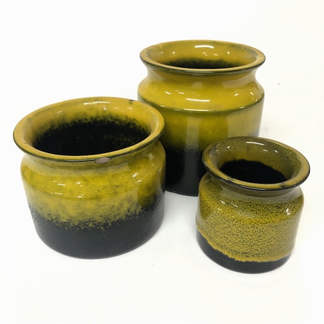 CANNISTER, 1970s Yellow Glazed Storage Jar (No Lid) 